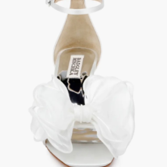Badgley Mischka Nelly Mesh Bow Ankle Strap Sandal - Picture 1 of 3